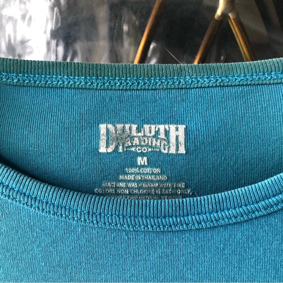 Duluth Trading Tee, Turquoise, Size M, good condition - Picture 3 of 4